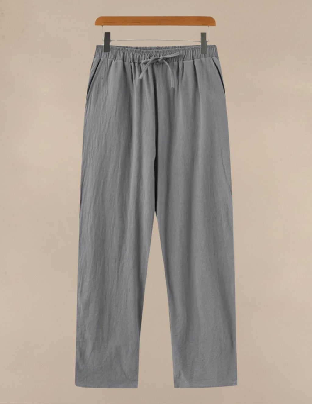 Pantaloni Uomo in Lino e Cotone con Elastico e Coulisse