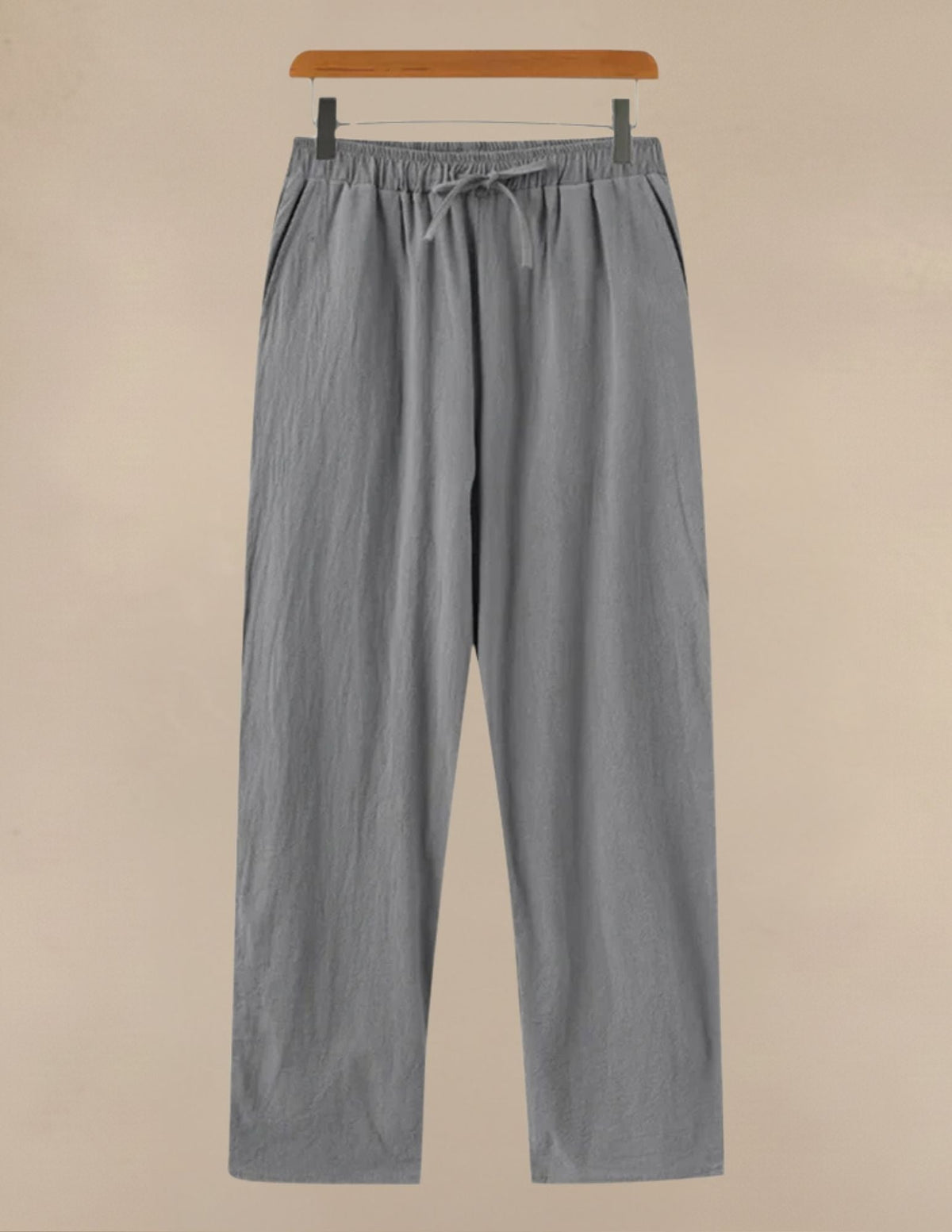 Pantaloni Uomo in Lino e Cotone con Elastico e Coulisse