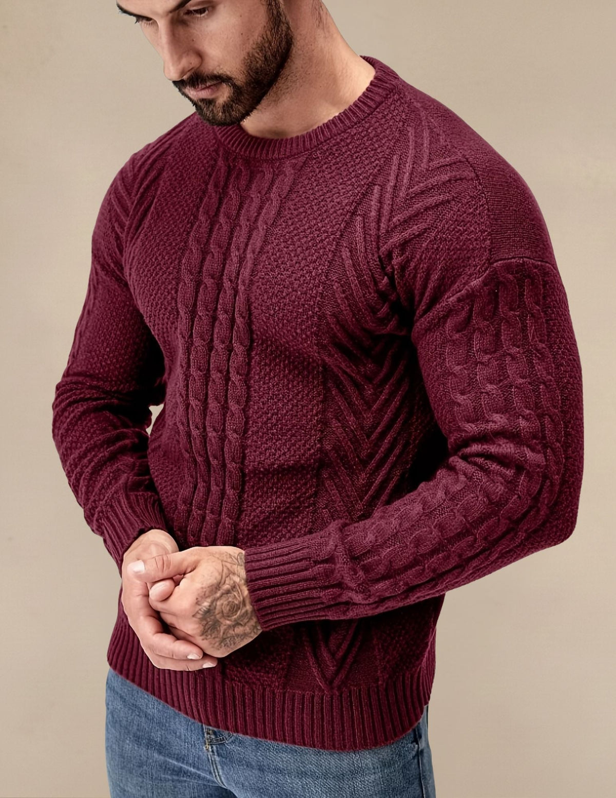 Maglione Uomo a Costine Elastico