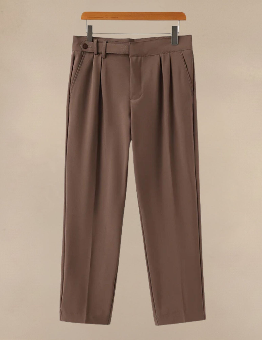 Pantaloni Uomo Classici a Vita Alta Regolabile