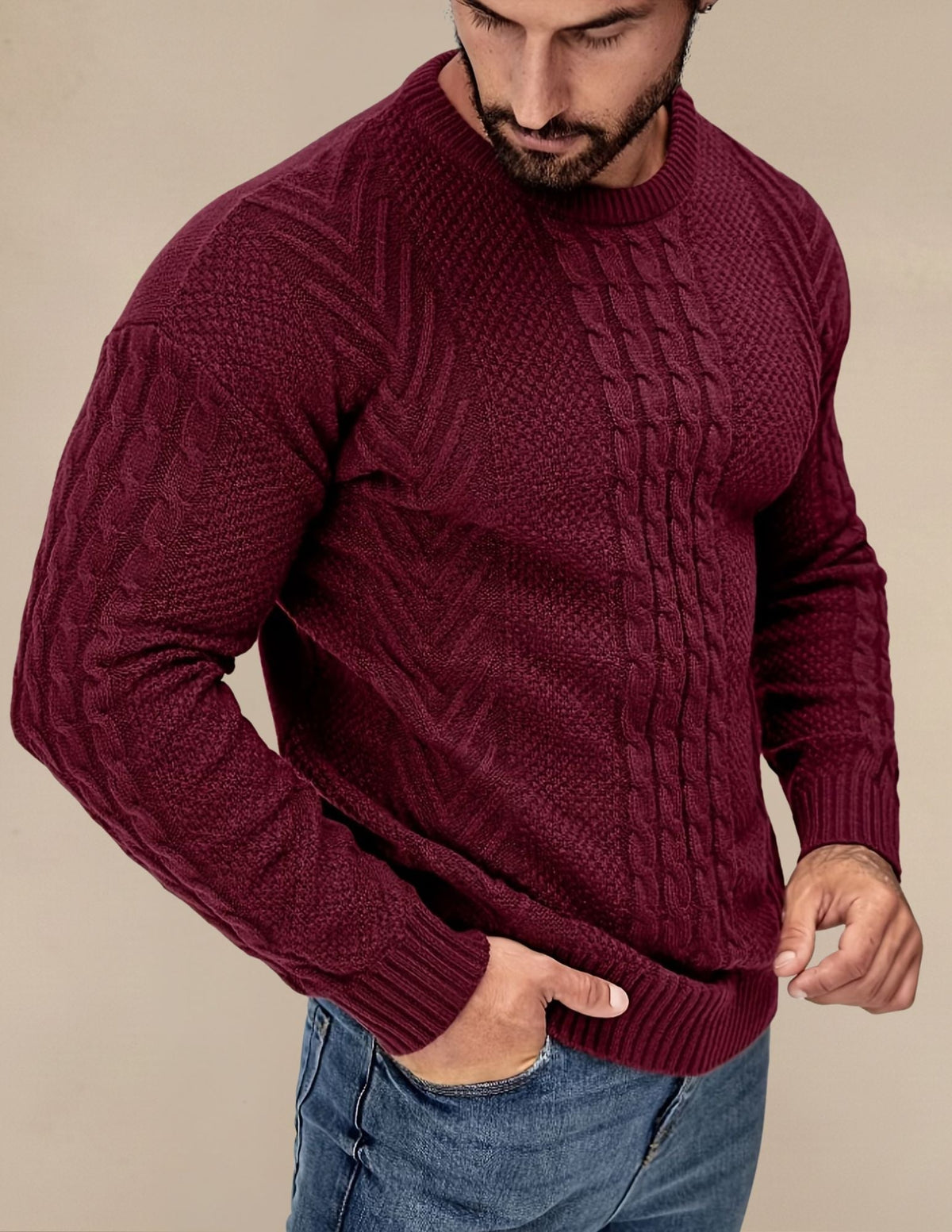 Maglione Uomo a Costine Elastico
