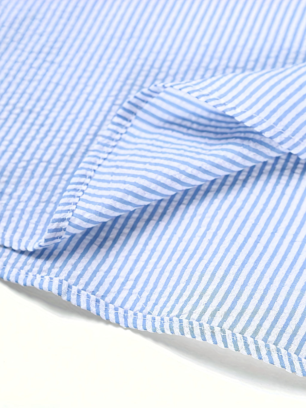 Camicia Uomo a Righe Manica Lunga con Bottoni a Contrasto