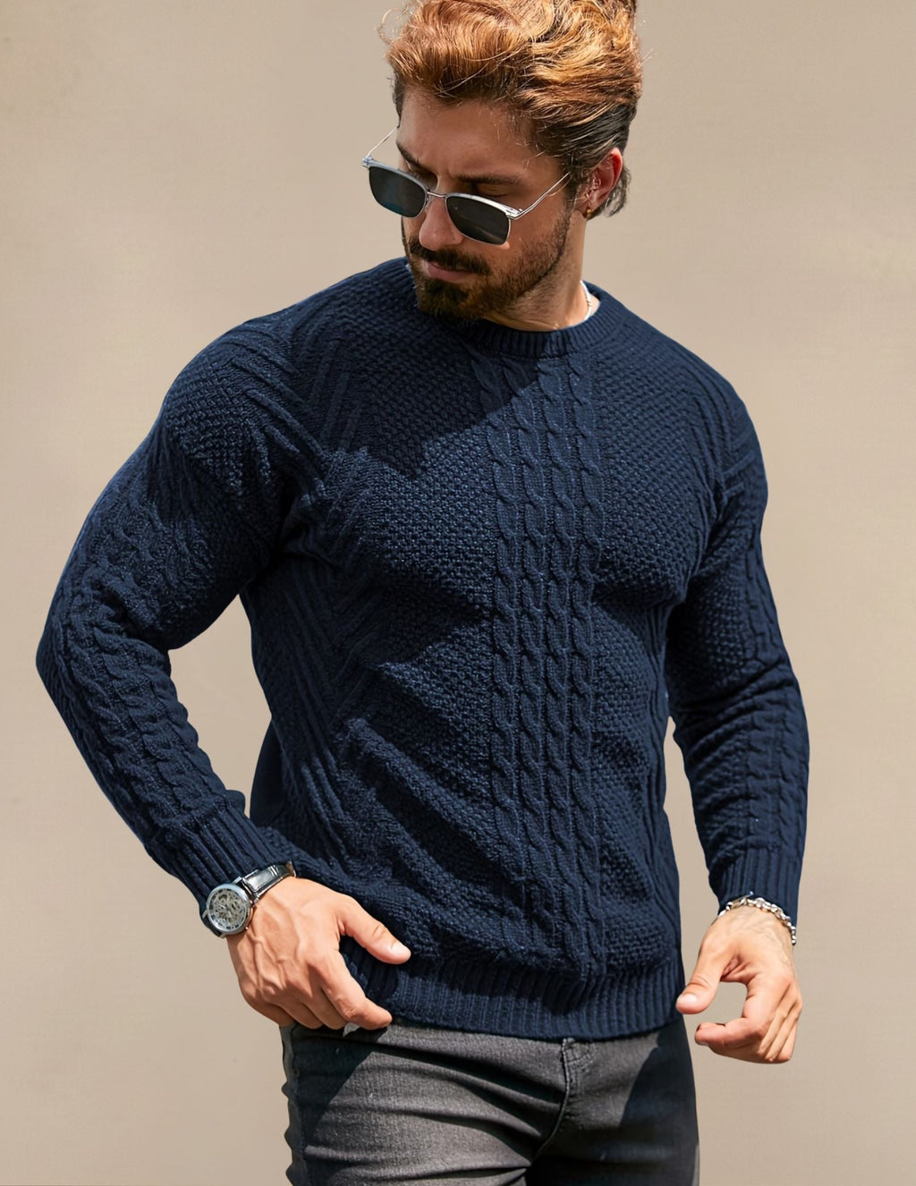 Maglione Uomo a Costine Elastico