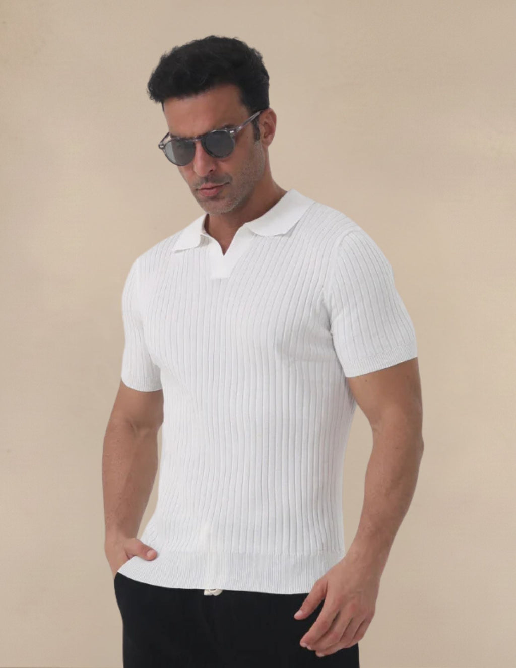 Polo Uomo Collo Coreano a Righe