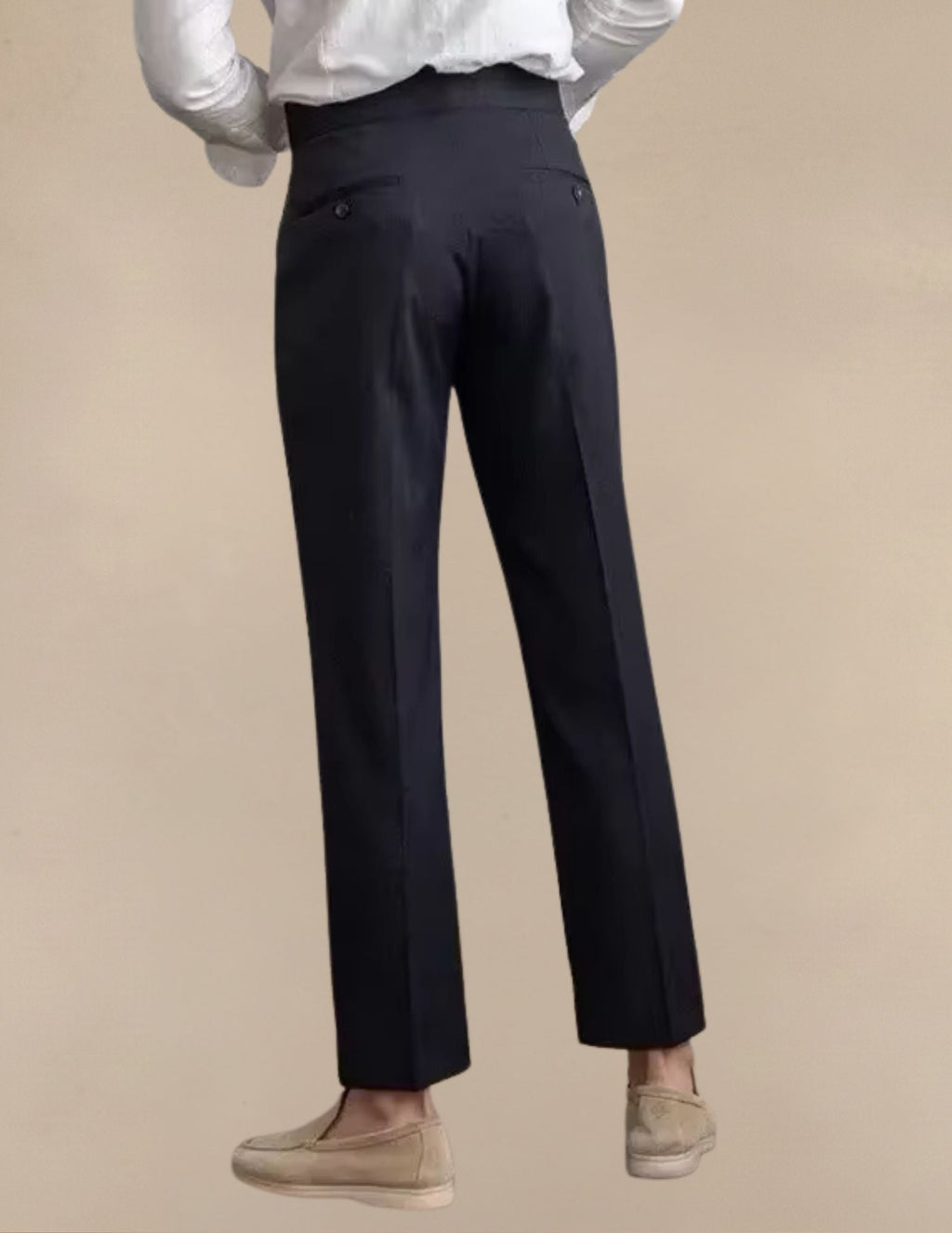 Pantaloni Uomo Classici a Vita Alta Regolabile