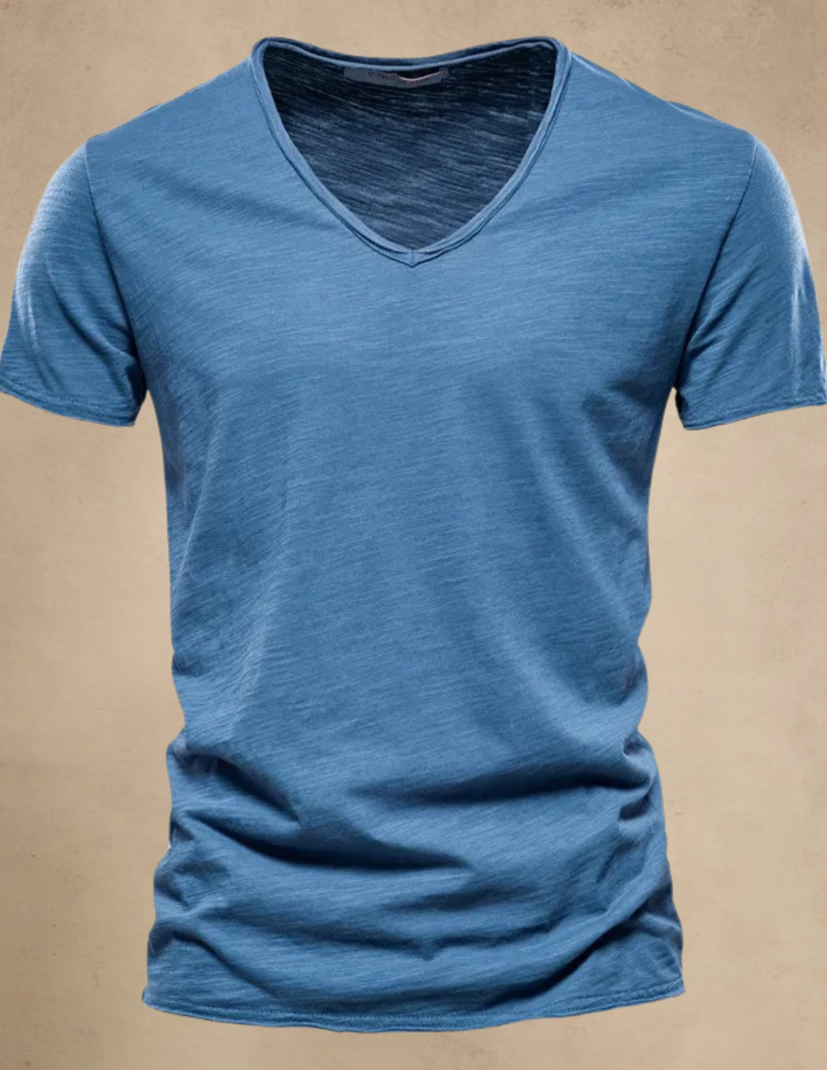 T-shirt Uomo Melange con Scollo a V Manica Corta