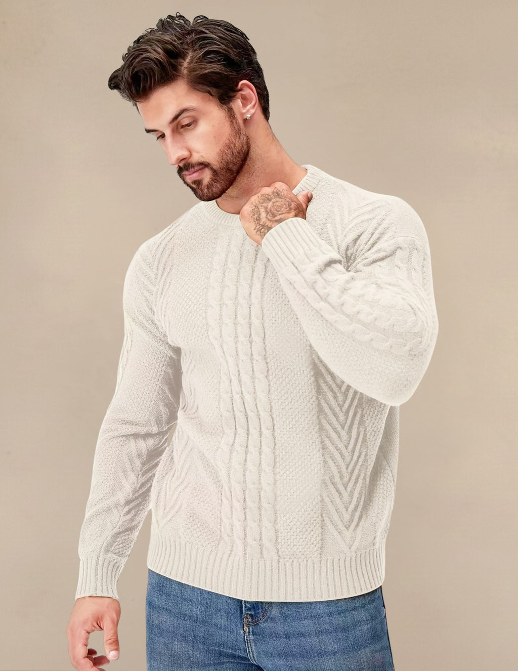 Maglione Uomo a Costine Elastico
