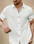 Camicia Uomo Manica Corta Elegante Bianca