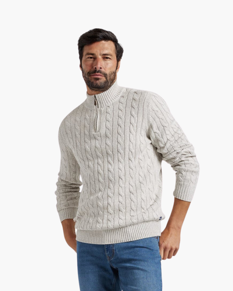 Maglione Uomo Half-Zip in Cotone