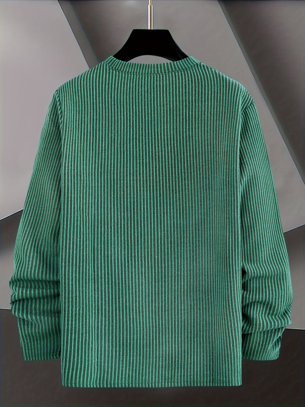 Maglione Uomo a Coste in Maglia Girocollo Casual per Primavera e Autunno
