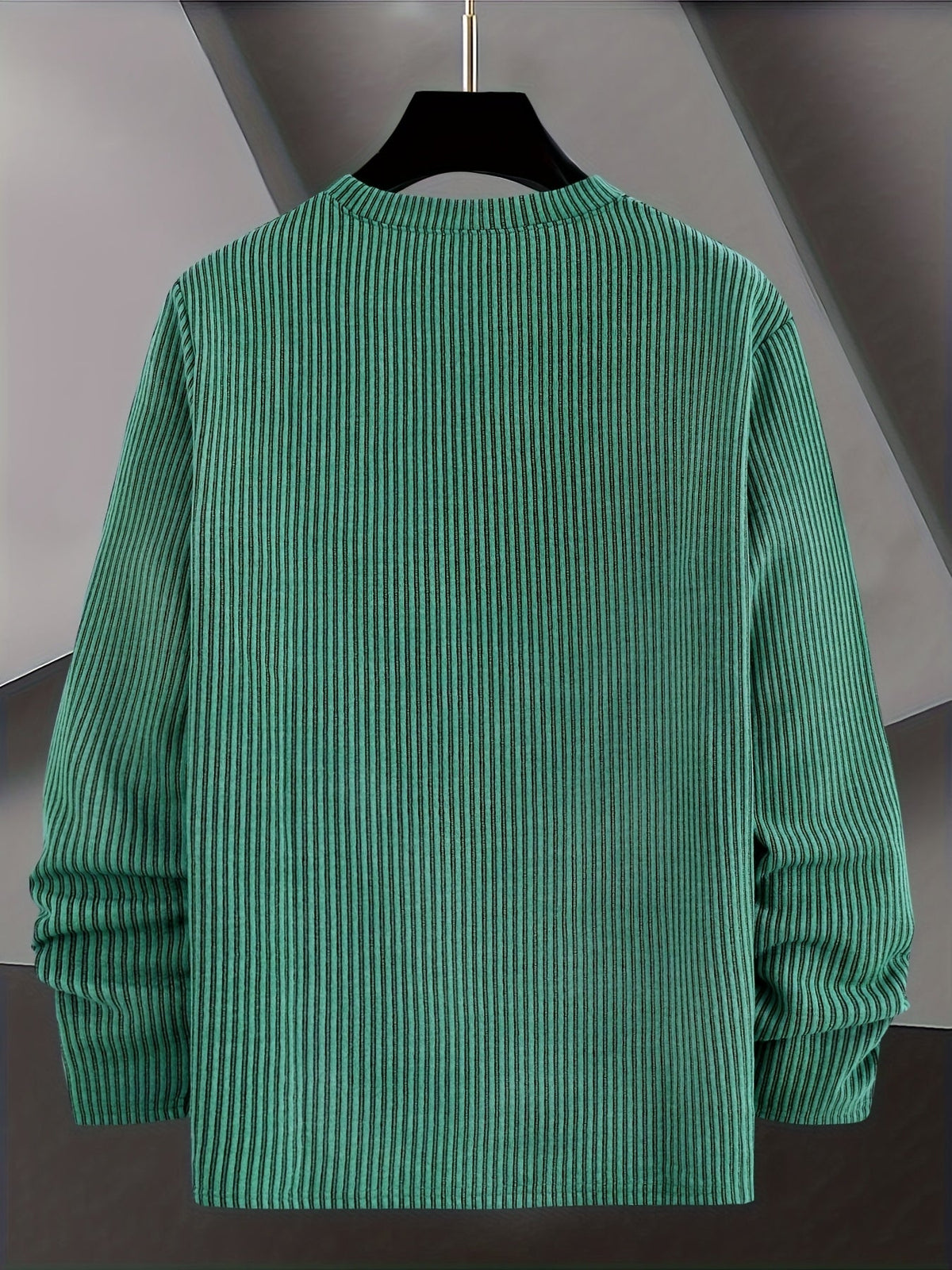 Maglione Uomo a Coste in Maglia Girocollo Casual per Primavera e Autunno