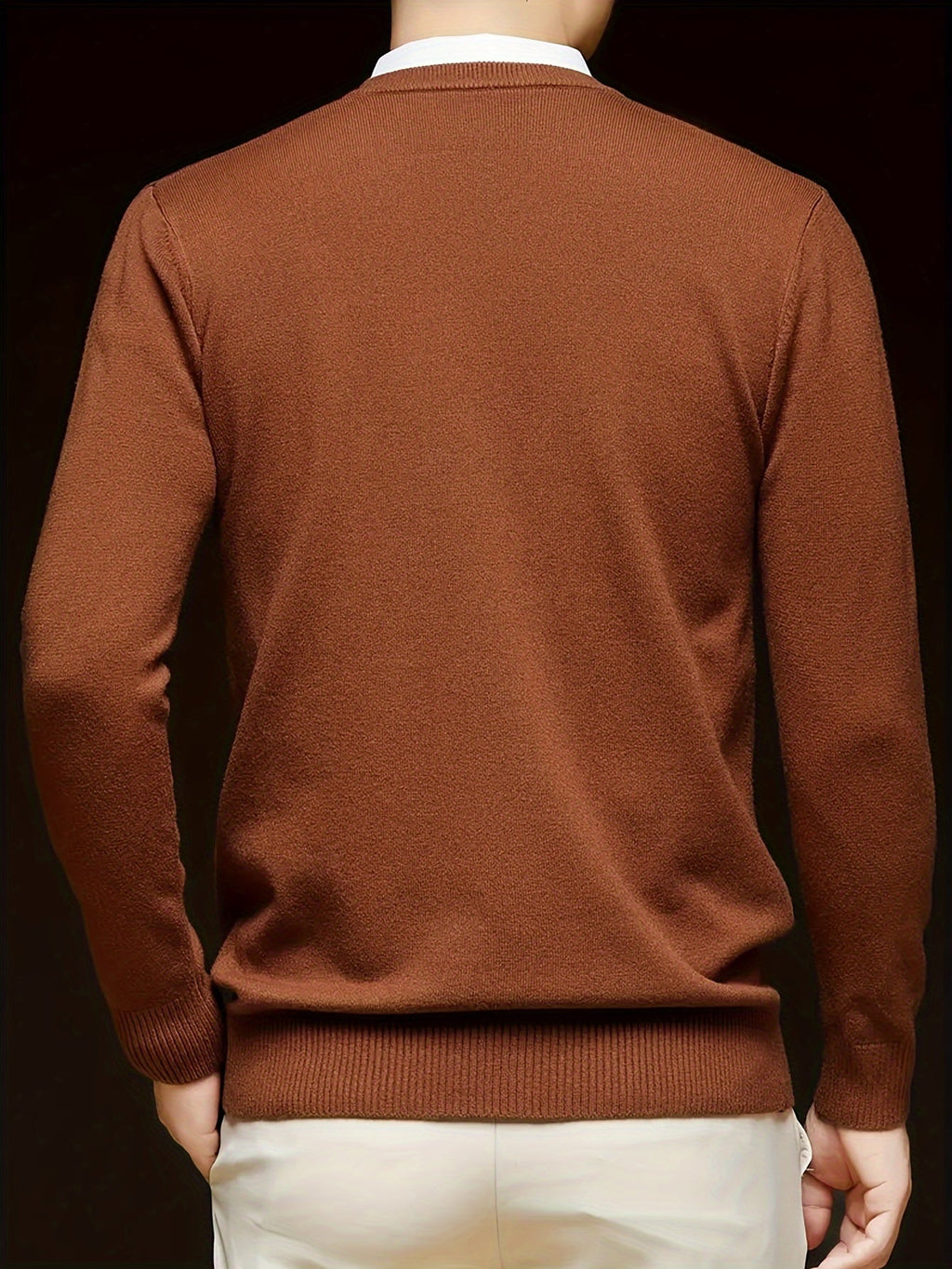 Maglione Uomo in Maglia a V Caldo per Autunno e Inverno