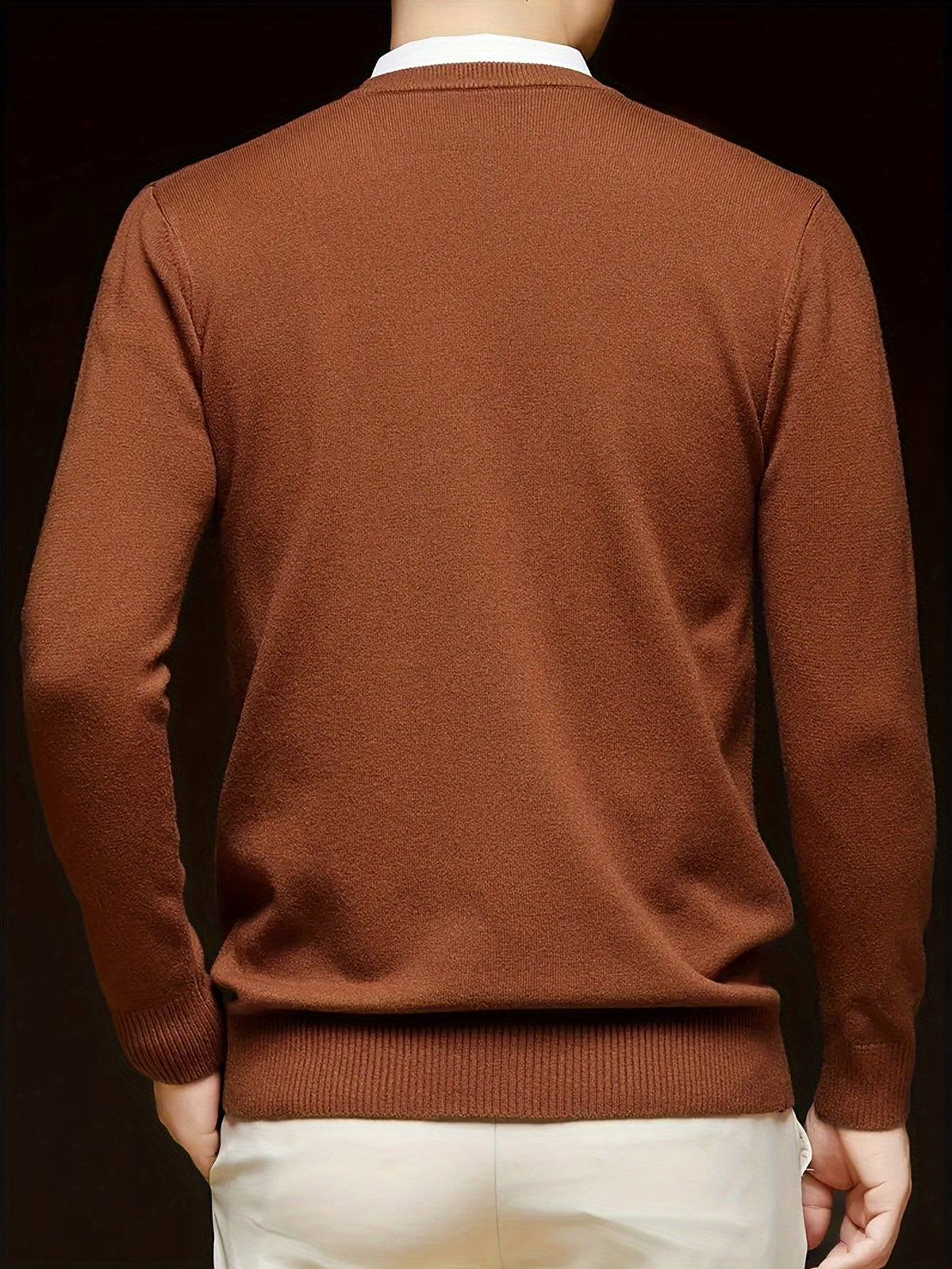 Maglione Uomo in Maglia a V Caldo per Autunno e Inverno