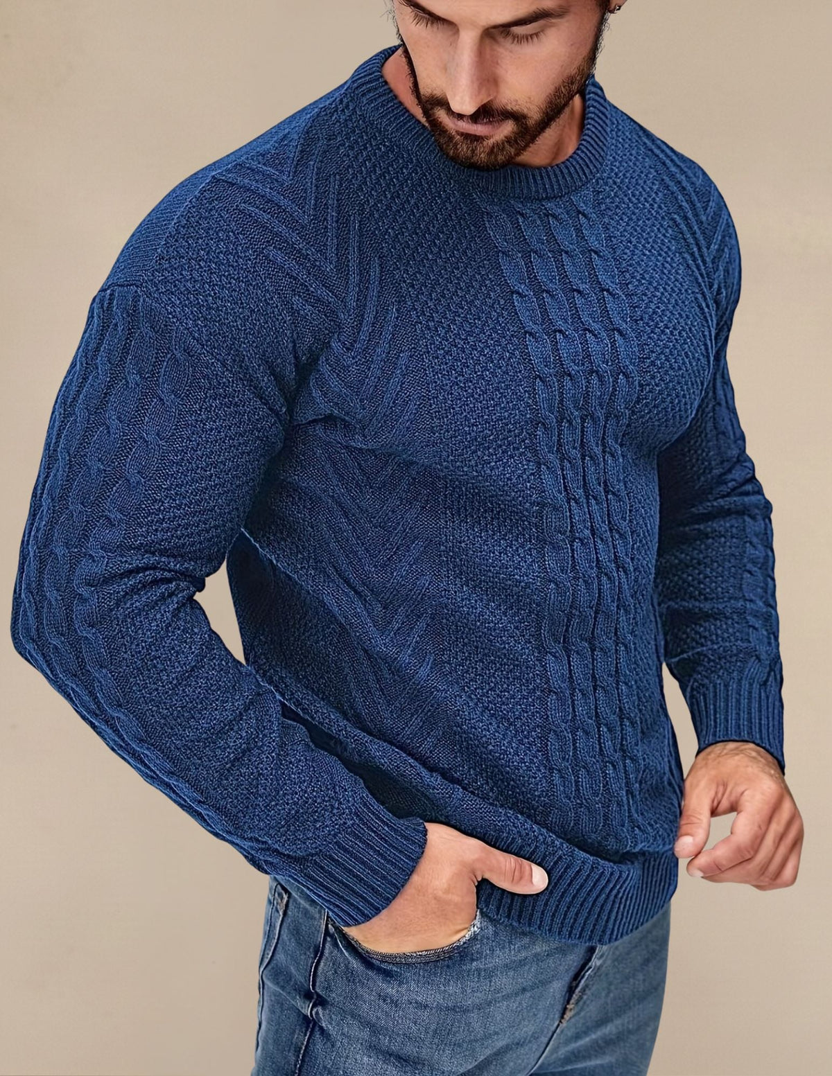 Maglione Uomo a Costine Elastico