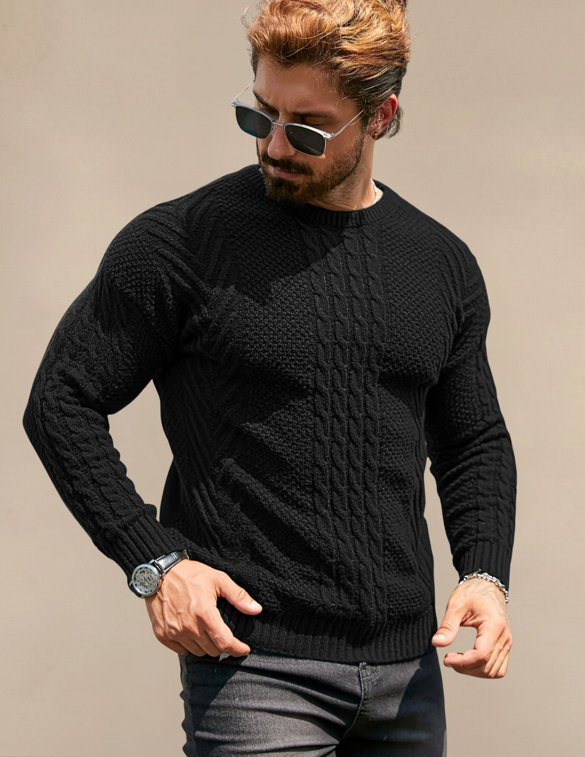 Maglione Uomo a Costine Elastico