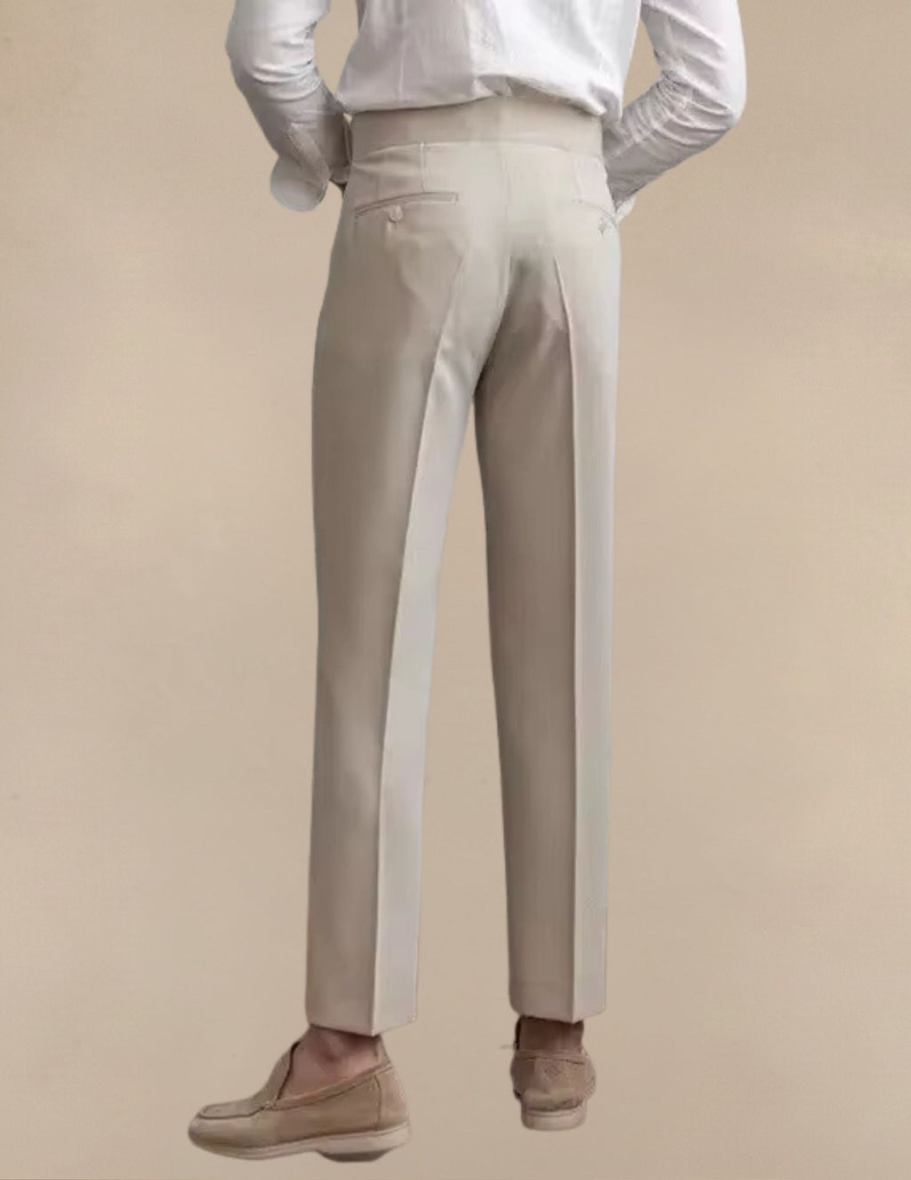 Pantaloni Uomo Classici a Vita Alta Regolabile