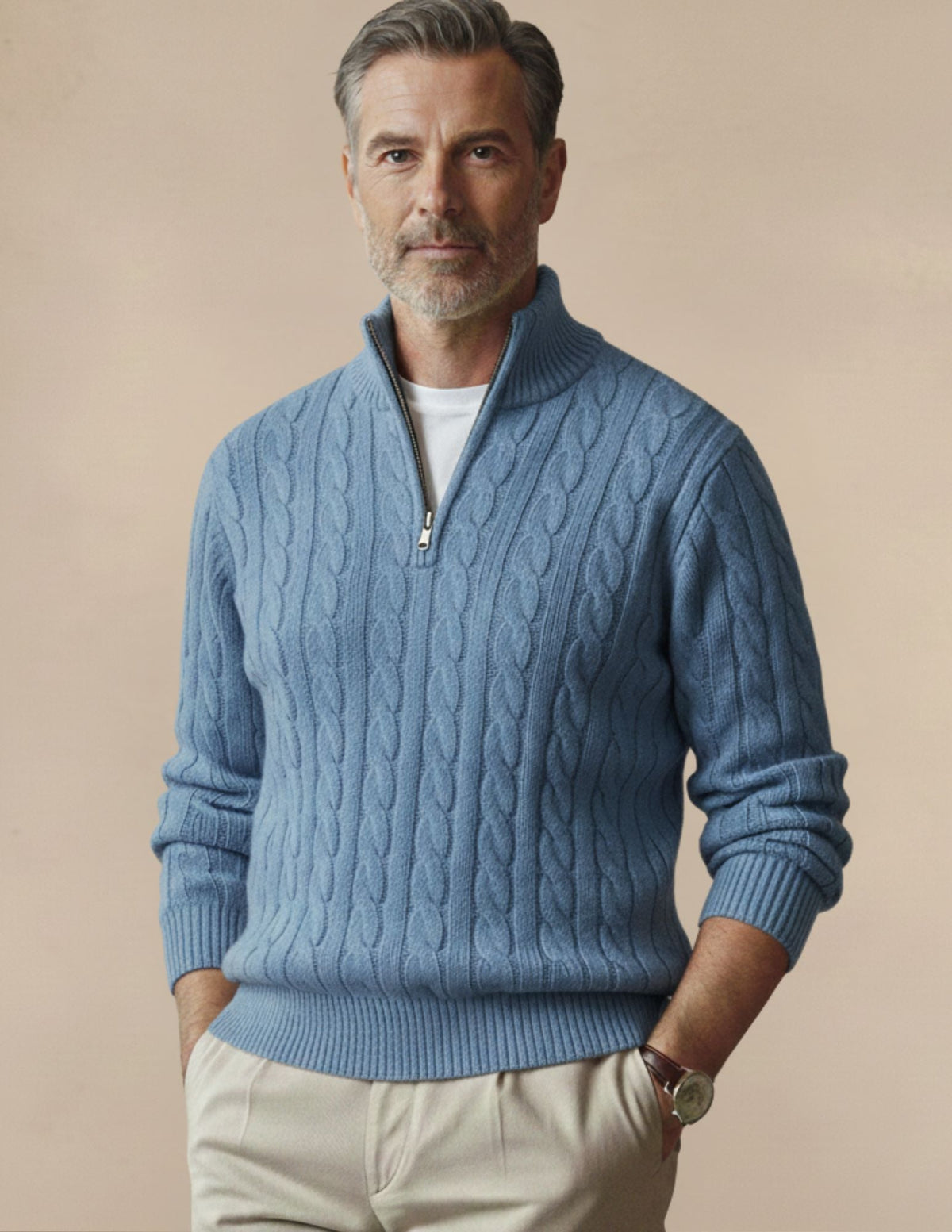 Maglione Uomo in Cotone con Scollo