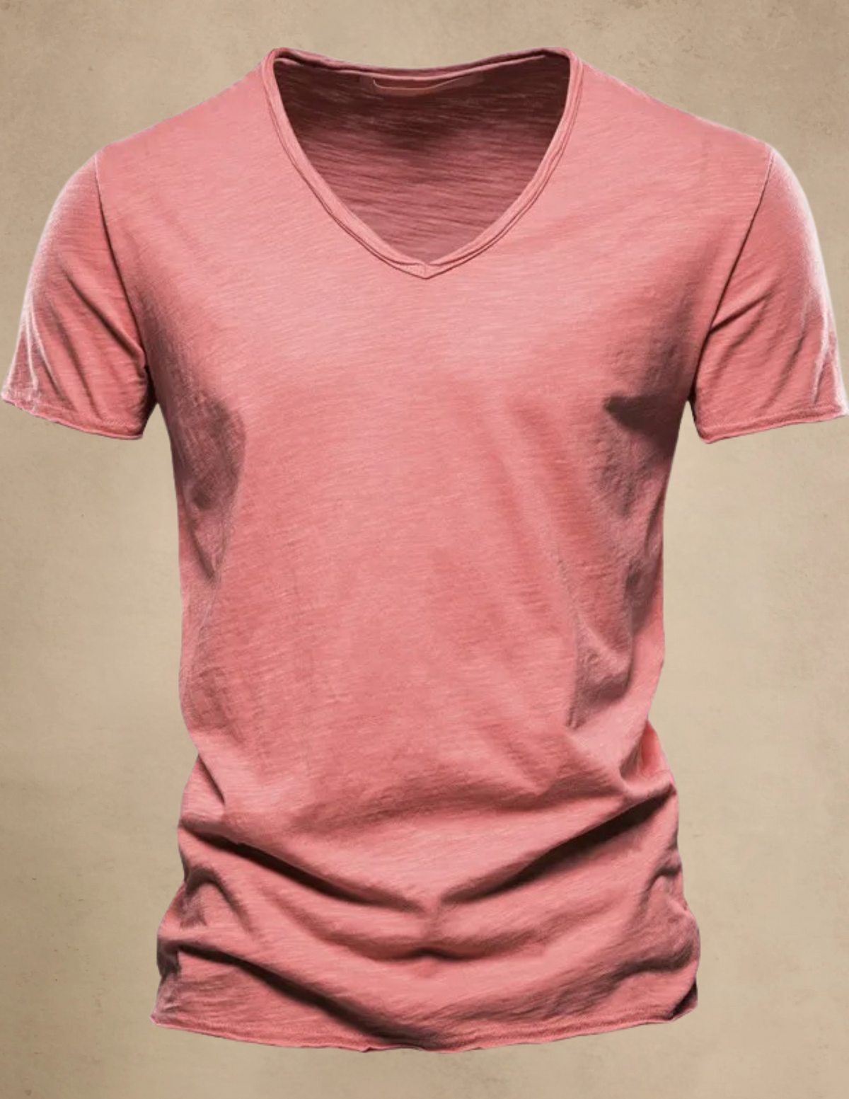 T-shirt Uomo Melange con Scollo a V Manica Corta
