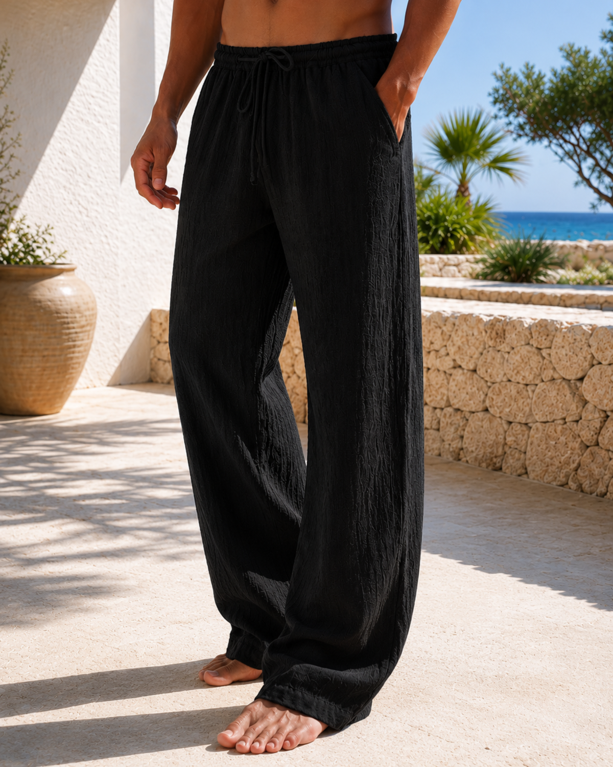 Pantaloni Uomo a Gamba Larga Estivi