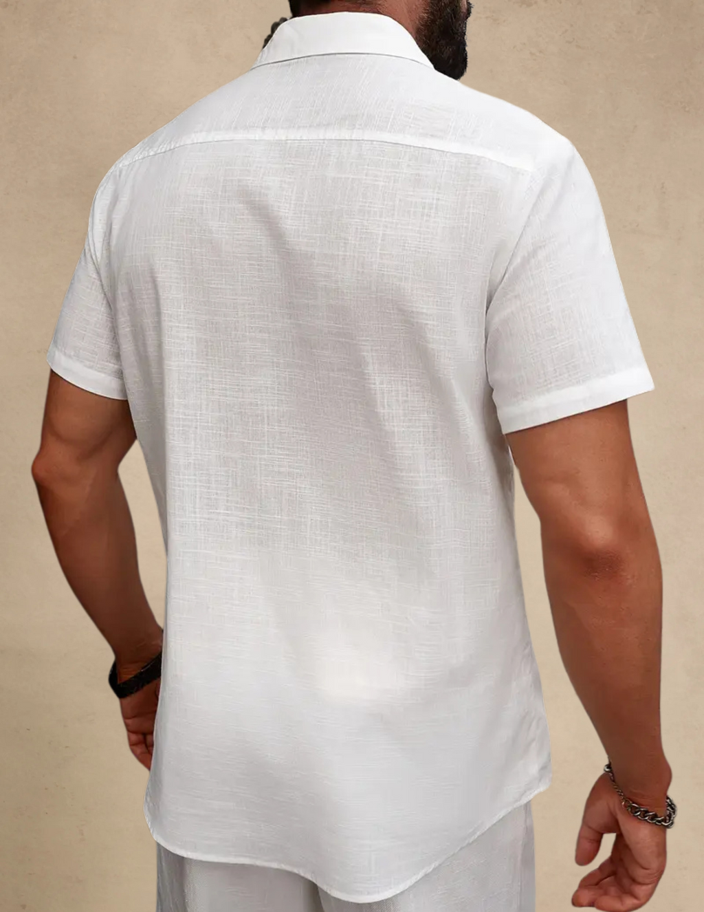 Camicia Uomo Manica Corta Casual Bianca
