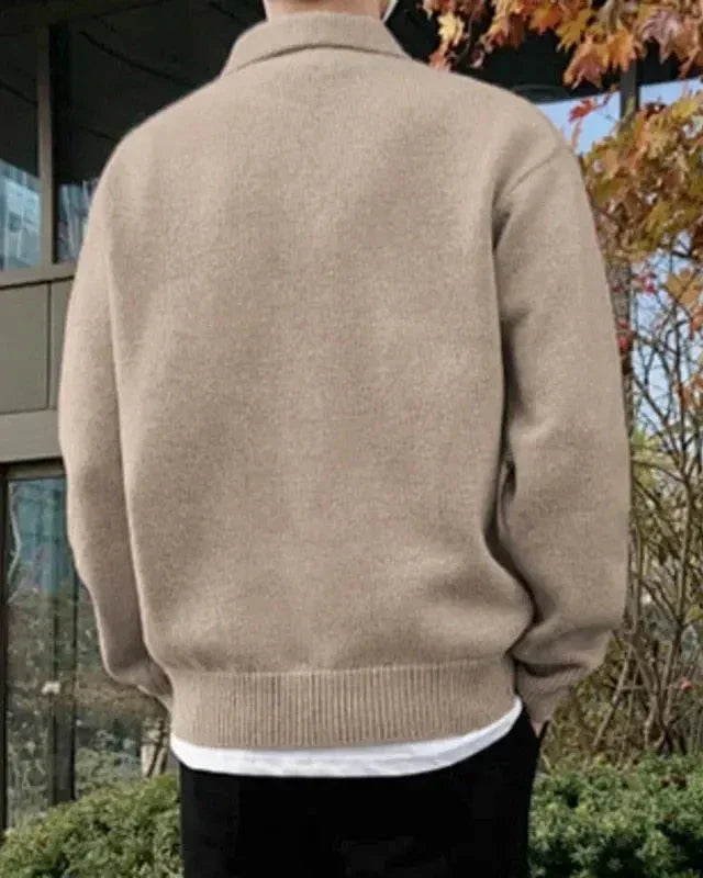 Maglione Uomo in Lana con Zip e Bottoni