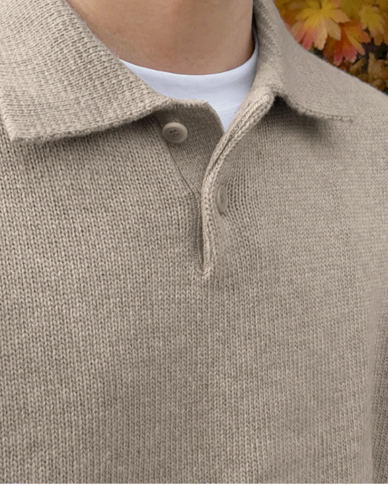 Maglione Uomo in Lana con Zip e Bottoni