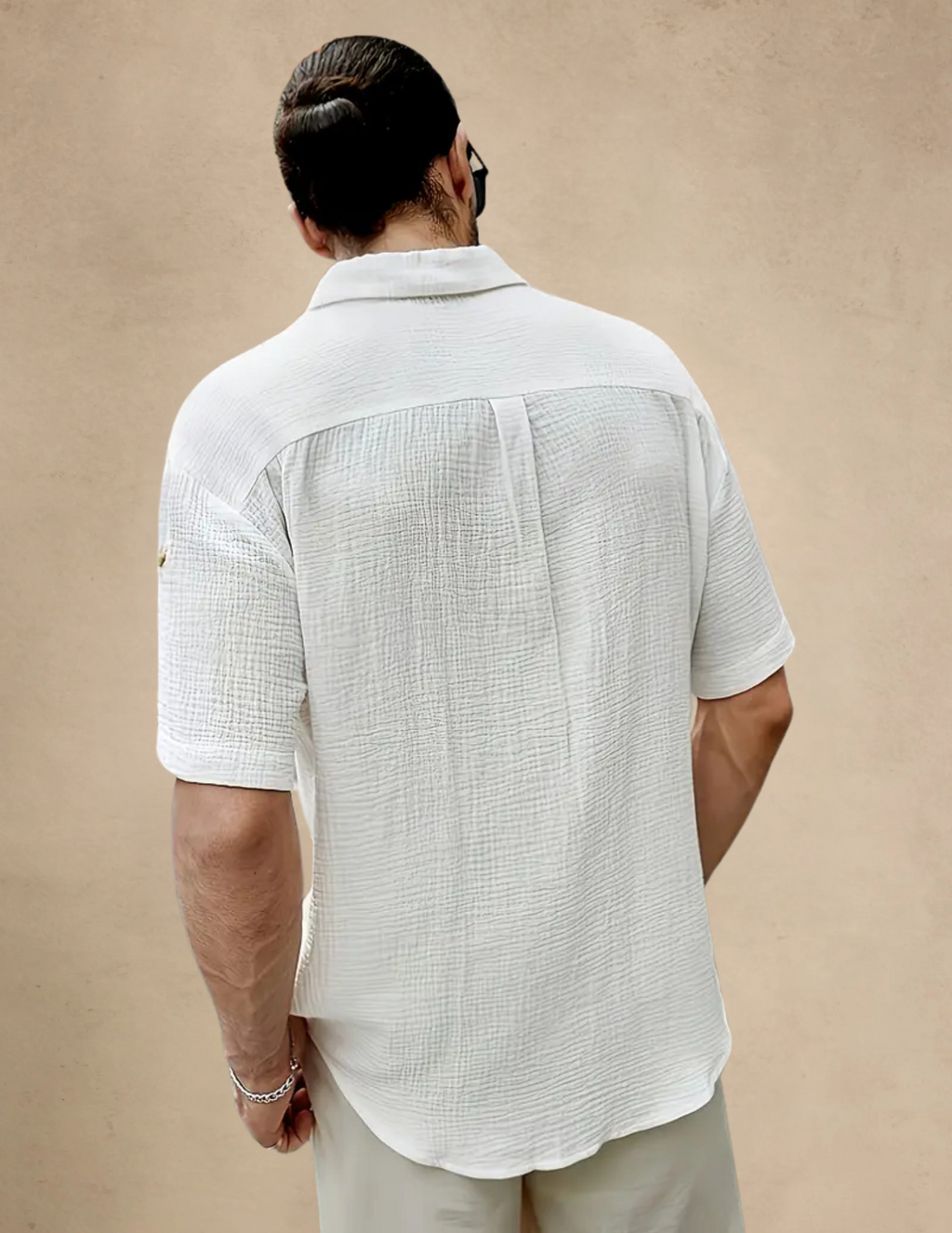 Camicia Uomo Manica Corta Elegante Bianca
