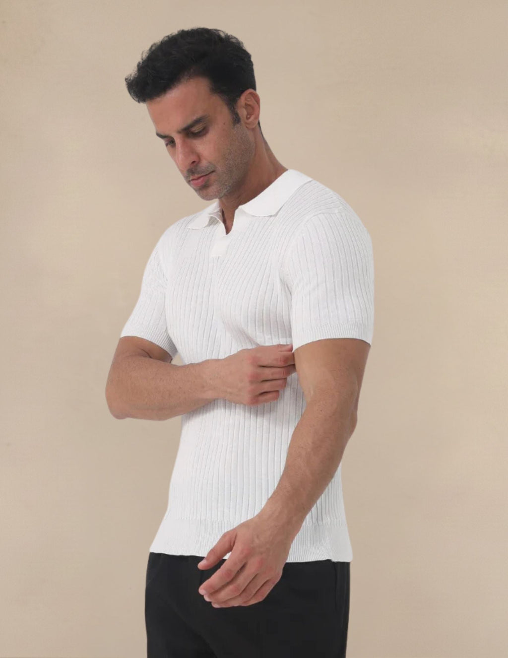 Polo Uomo Collo Coreano a Righe