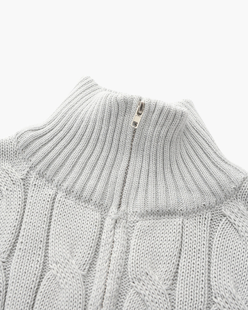 Maglione Uomo Half-Zip in Cotone