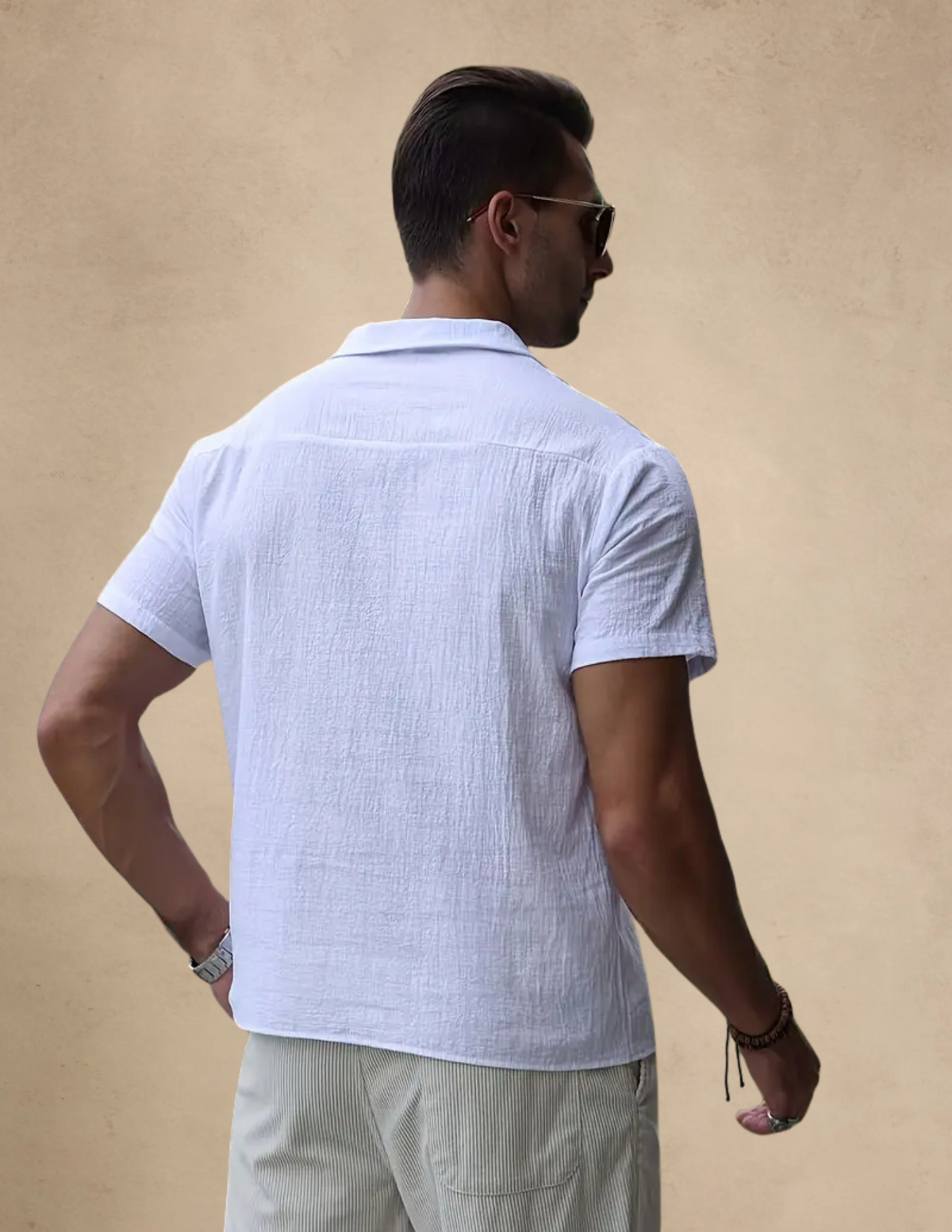 Camicia di Lino Uomo Manica Corta