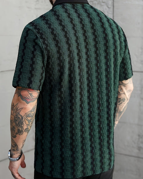 Camicia Uomo a Righe Colorate Manica Corta