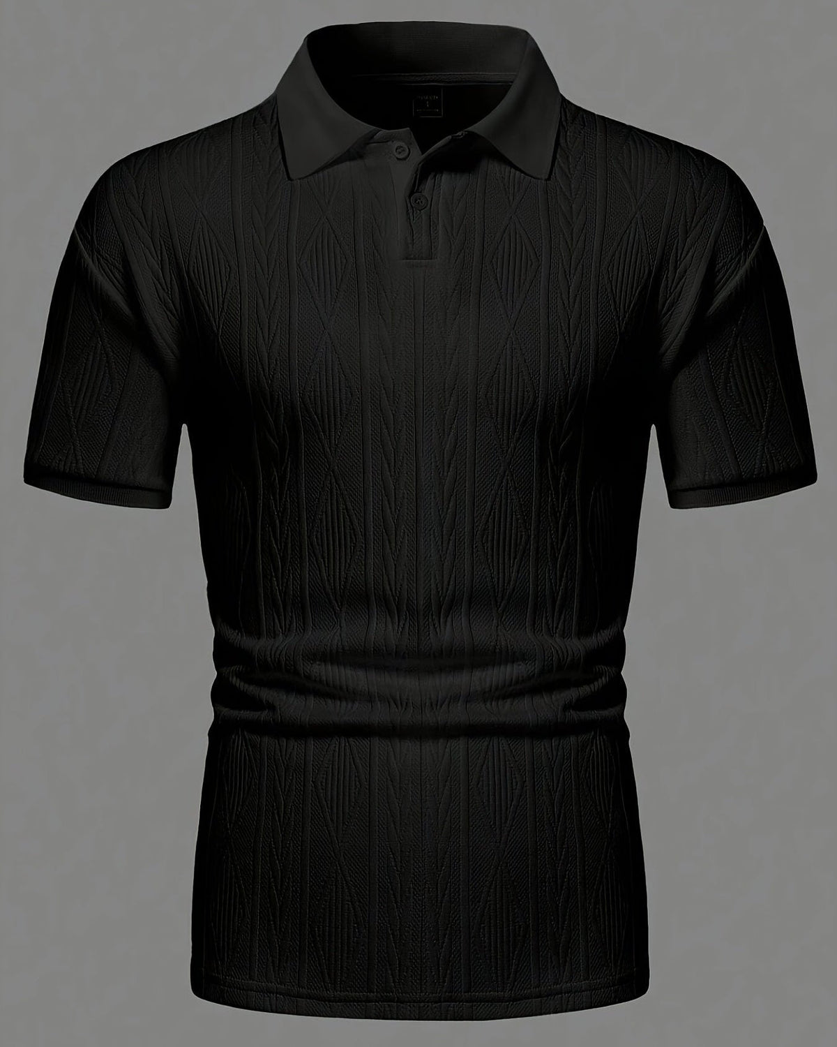 Polo Uomo Jacquard Tinta Unita Traspirante Elegante