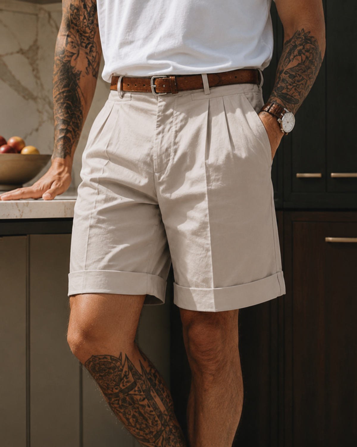 Pantaloncini Uomo Classici con Pinces