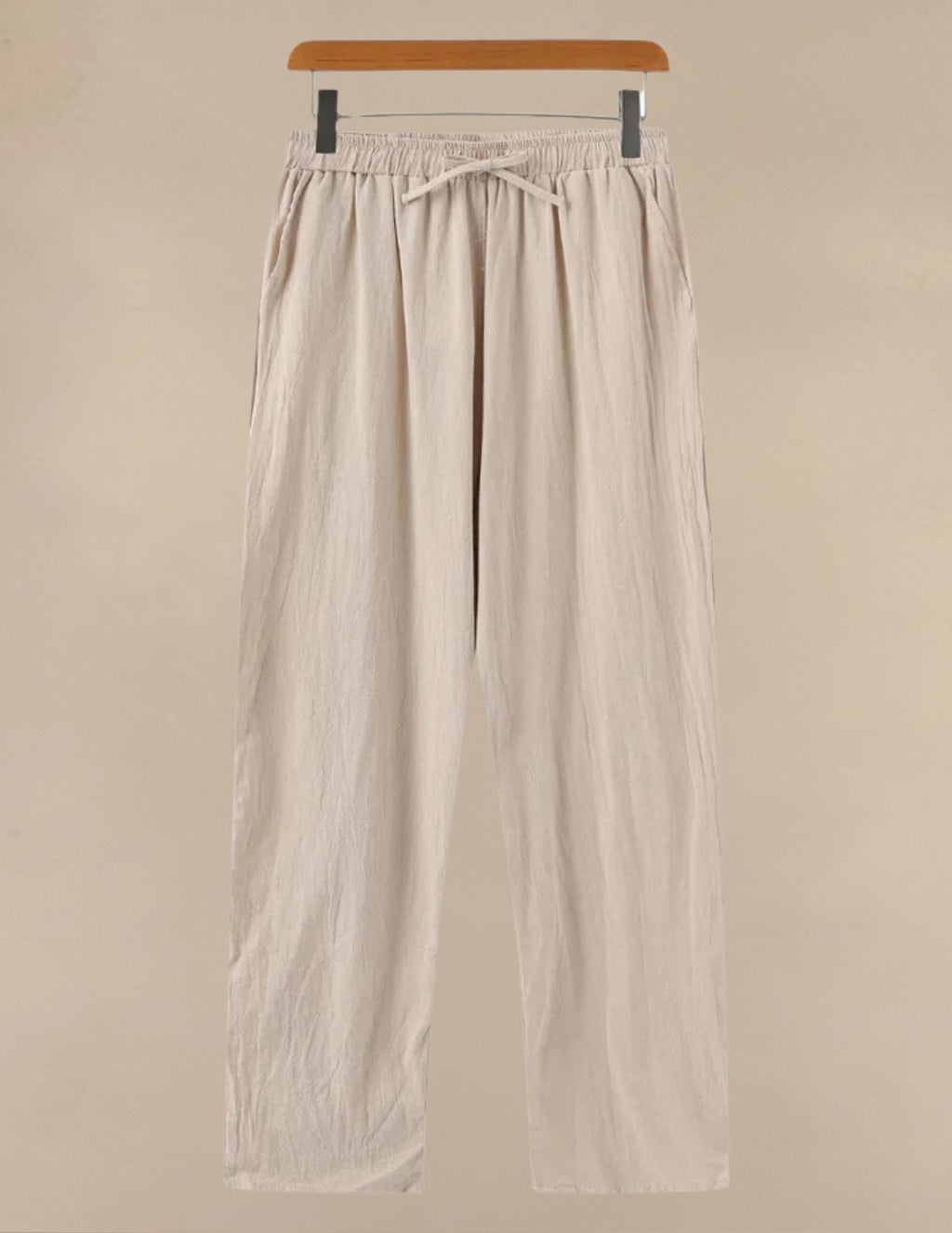 Pantaloni Uomo in Lino e Cotone con Elastico e Coulisse
