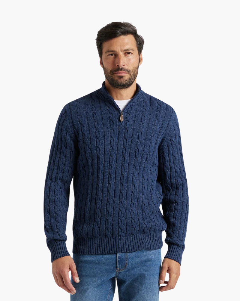 Maglione Uomo Half-Zip in Cotone