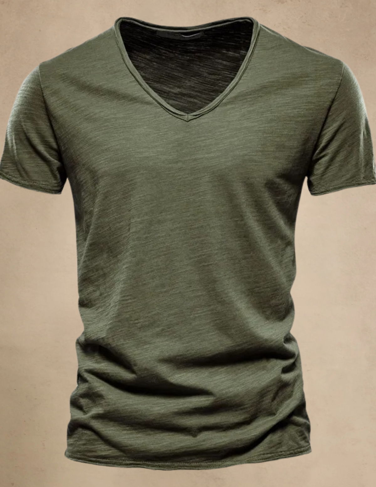 T-shirt Uomo Melange con Scollo a V Manica Corta