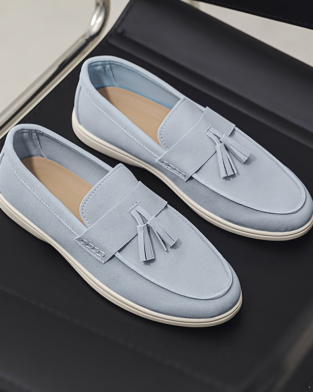 Mocassini Uomo Slip-On in Tela Stile Britannico