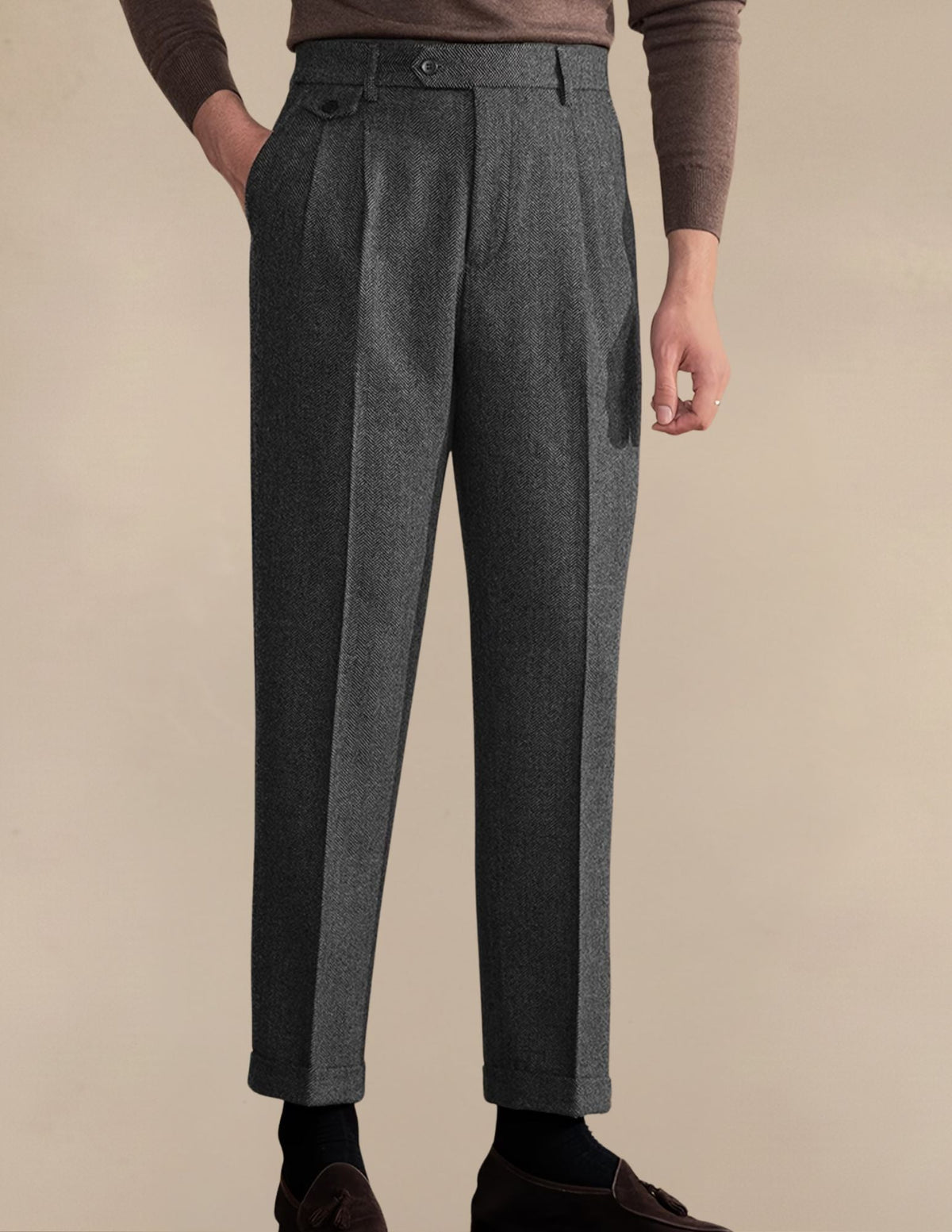 Pantaloni Uomo a Vita Alta