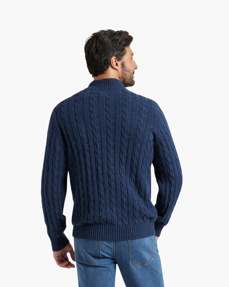 Maglione Uomo Half-Zip in Cotone