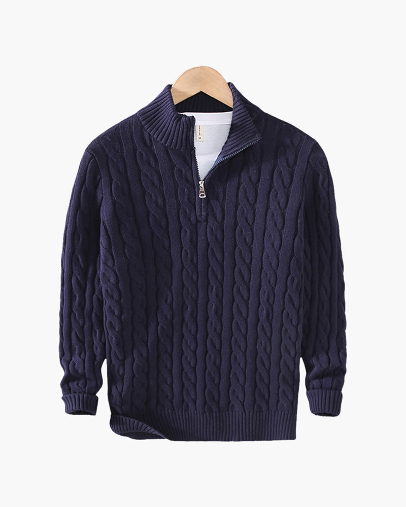 Maglione Uomo Half-Zip in Cotone