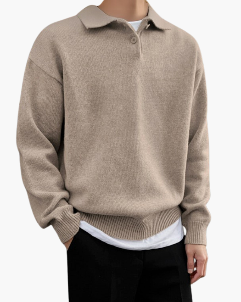 Maglione Uomo in Lana con Zip e Bottoni