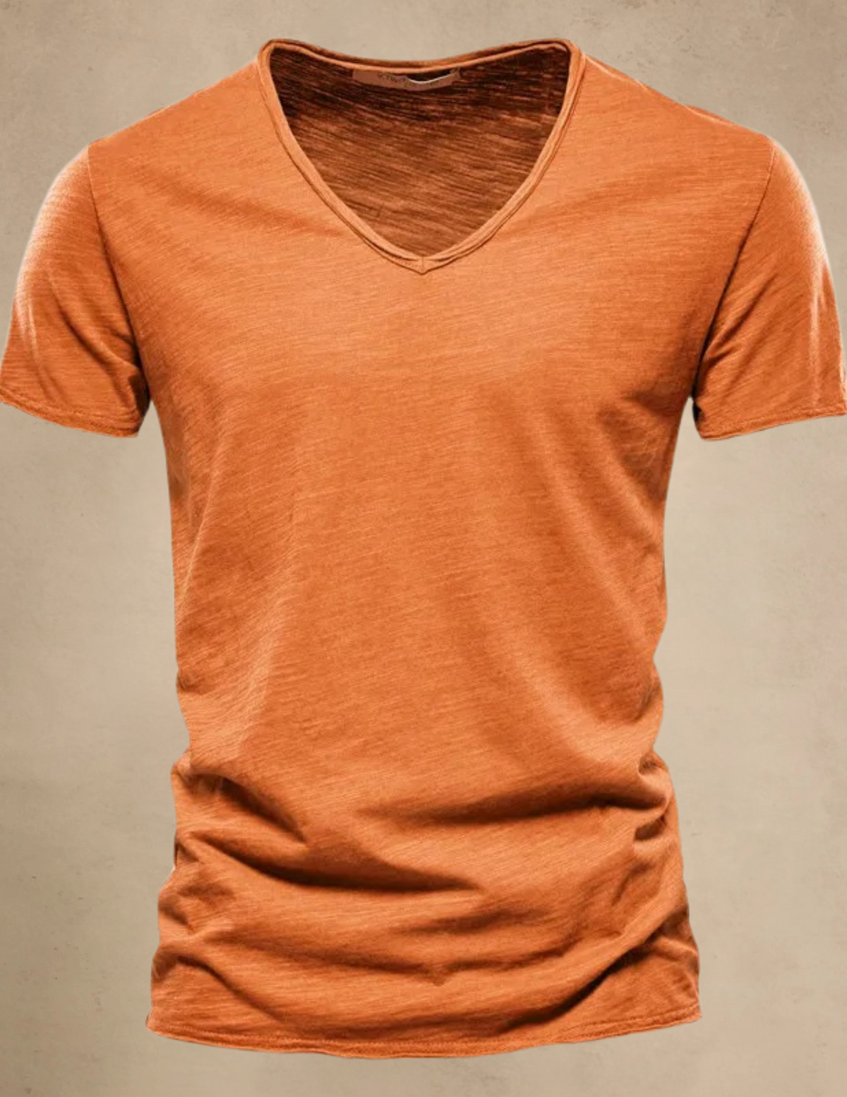 T-shirt Uomo Melange con Scollo a V Manica Corta
