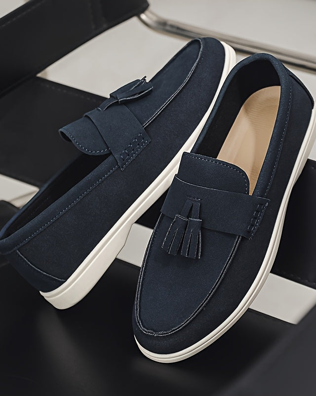 Mocassini Uomo Slip-On in Tela Stile Britannico