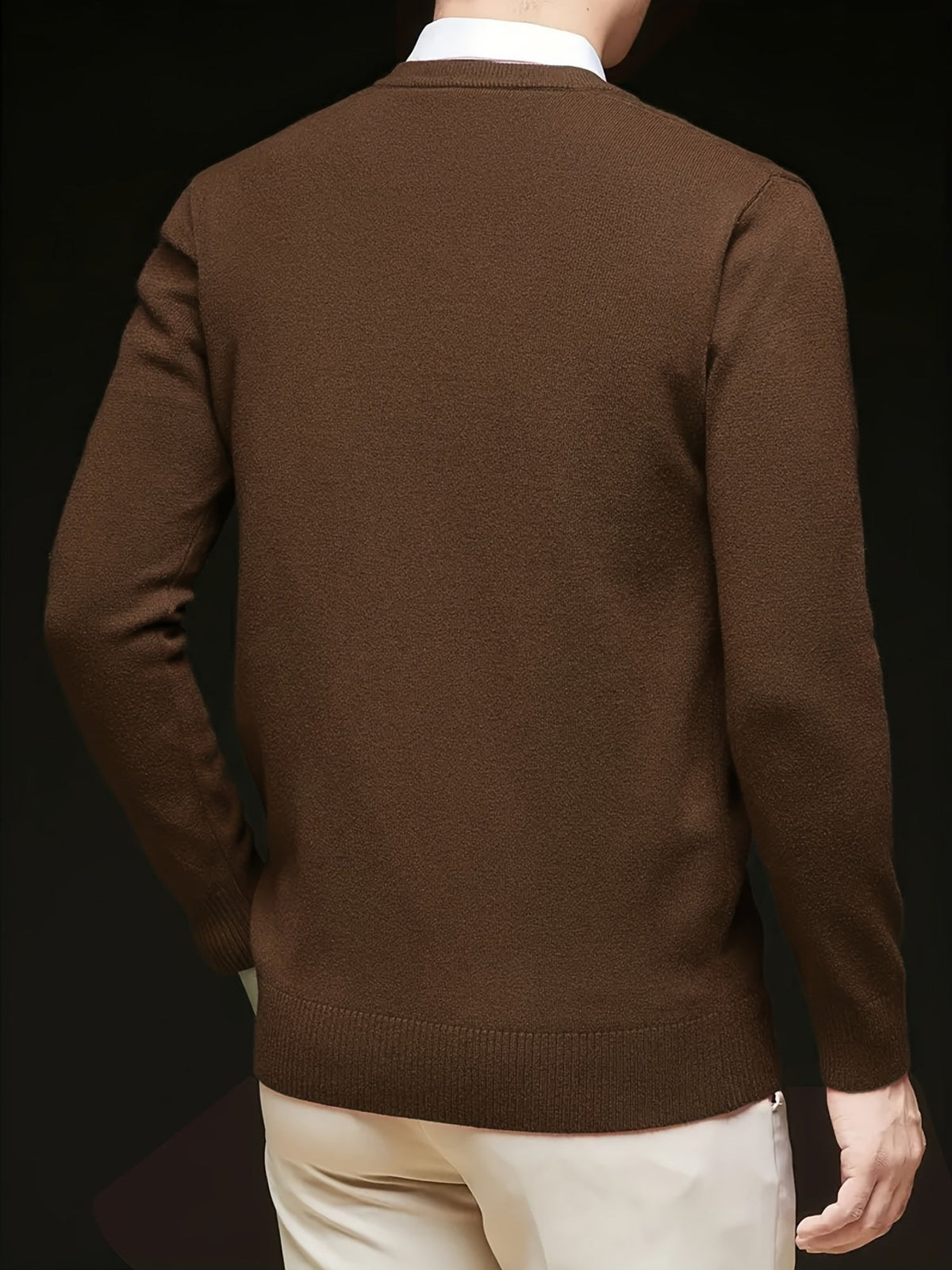 Maglione Uomo in Maglia a V Caldo per Autunno e Inverno