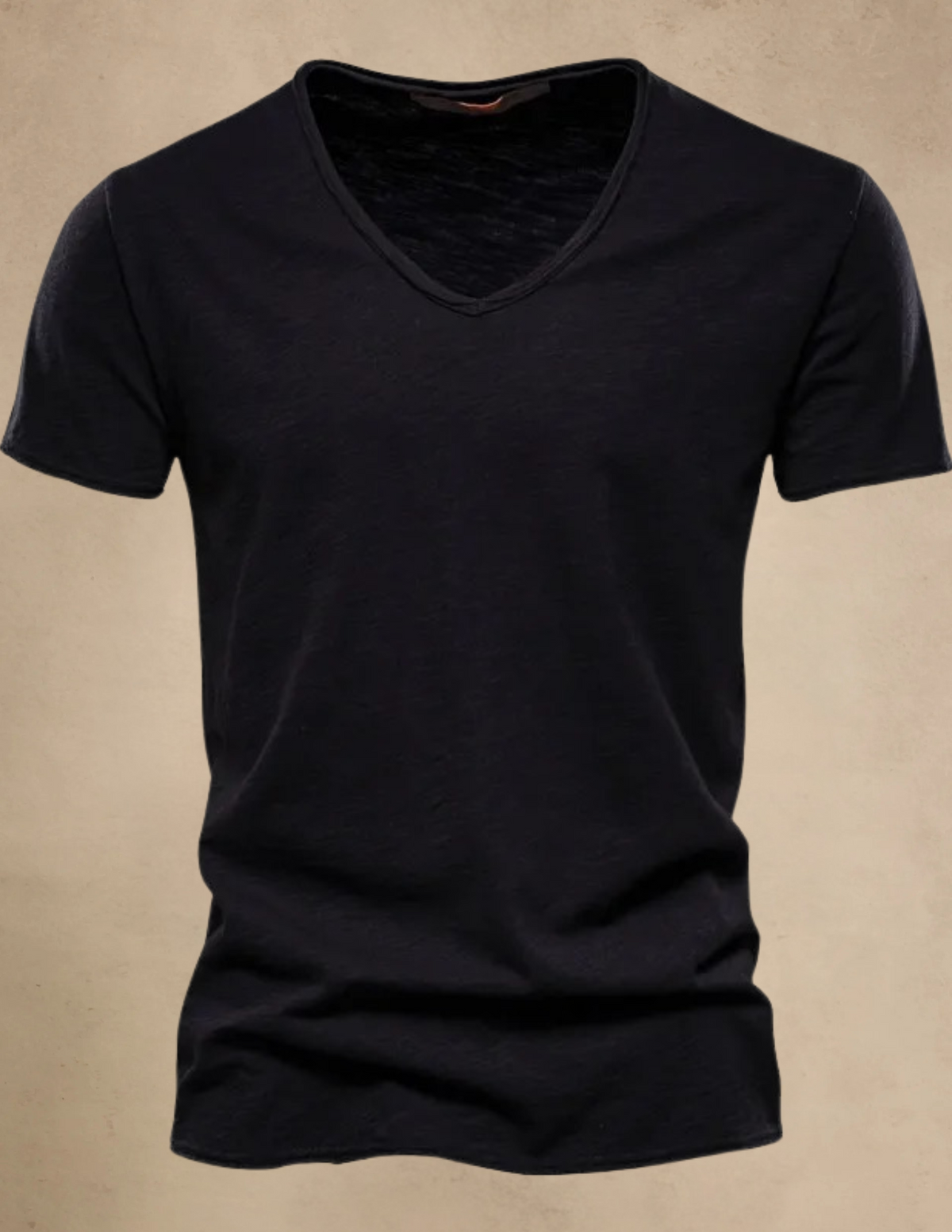 T-shirt Uomo Melange con Scollo a V Manica Corta