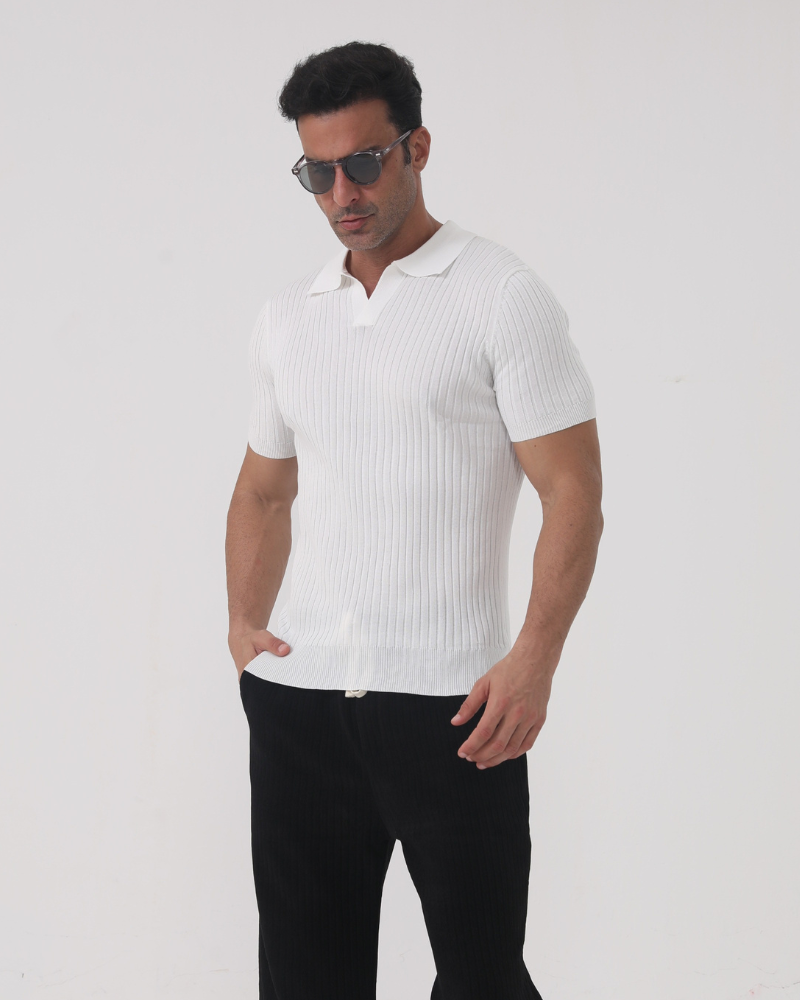 Polo Uomo a Coste in Cotone