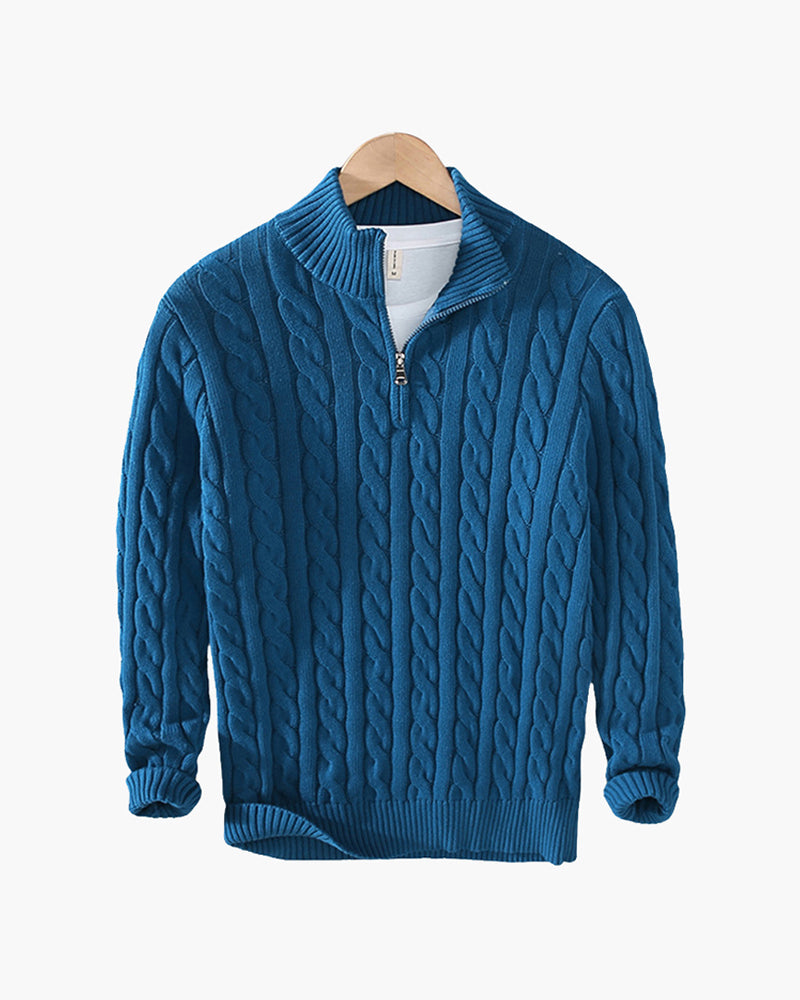 Maglione Uomo Half-Zip in Cotone