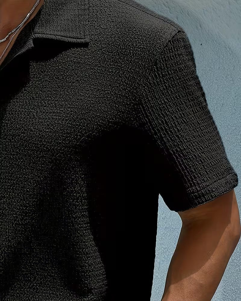 Camicia Uomo Classica Manica Corta Tinta Unita