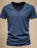 T-shirt Uomo Melange con Scollo a V Manica Corta