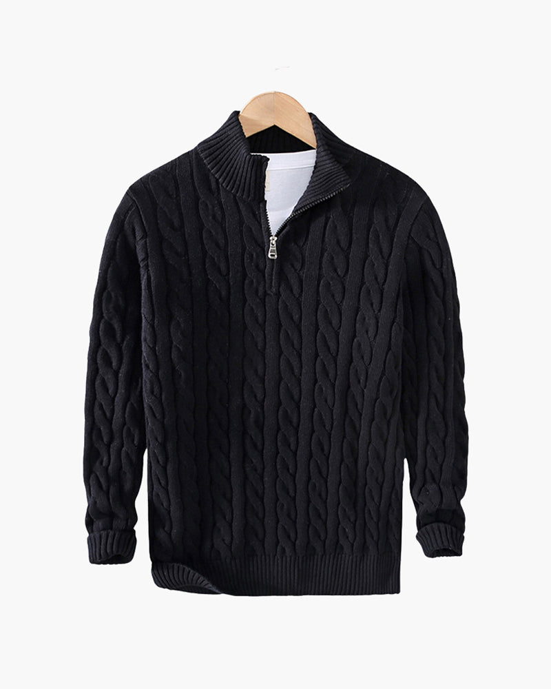 Maglione Uomo Half-Zip in Cotone